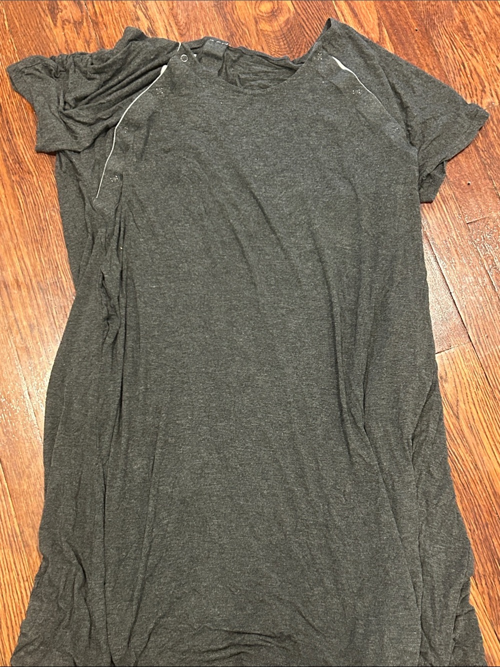 Women’s Nursing Frida Short-Sleeve Sleep Tee — Dark Gray